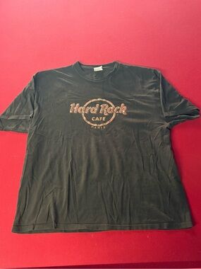 Hard Rock Cafe Black T-Shirt with Faded Pink Logo - Paris